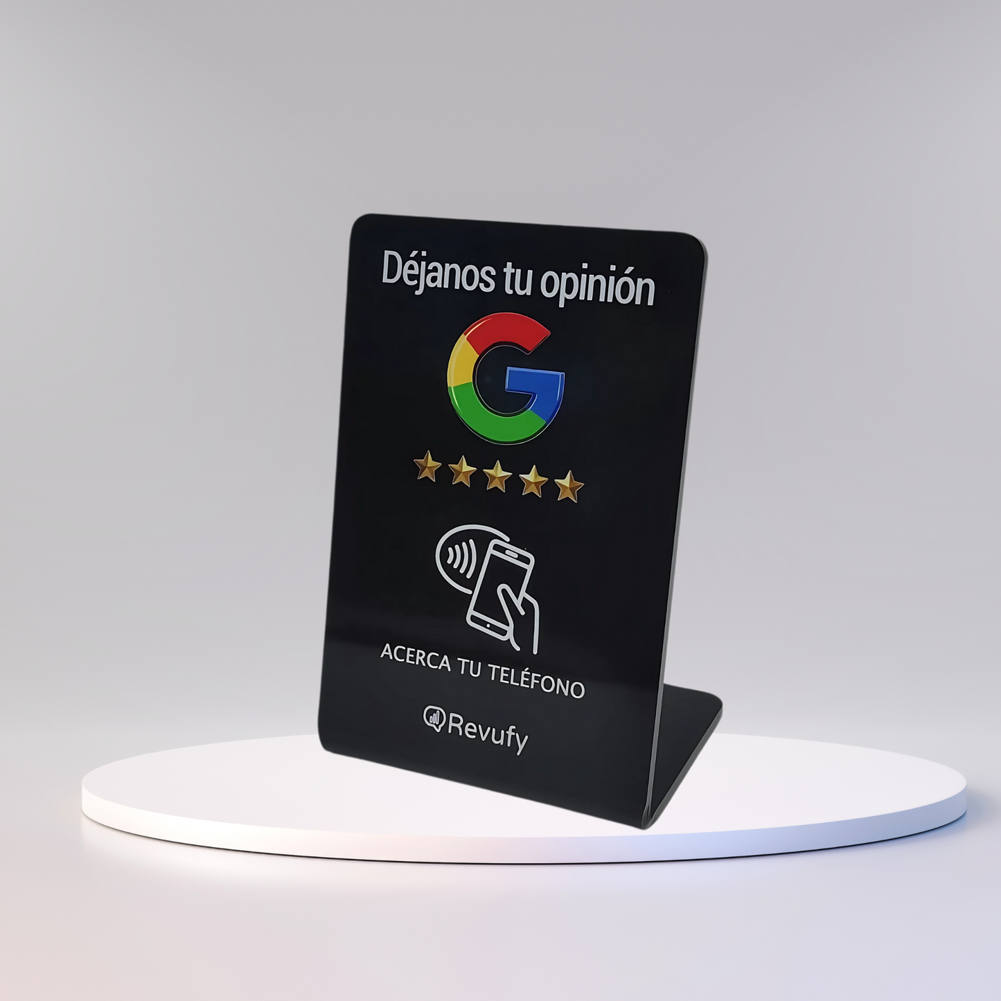 Stand acrílico con NFC para reseñas de Google