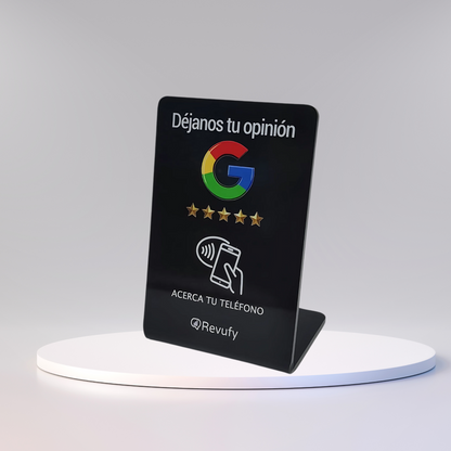 Stand acrílico con NFC para reseñas de Google