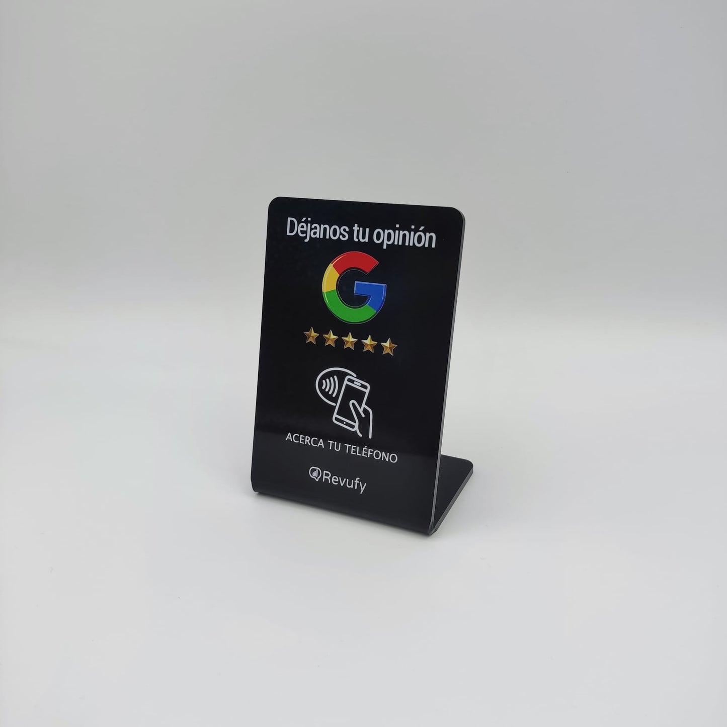 Stand acrílico con NFC para reseñas de Google
